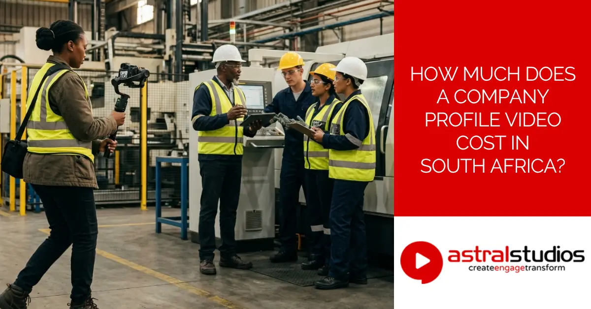 Videographer filming workers on a South African factory floor